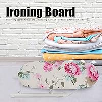 Vista 4 de CHICIRIS Tabla de planchar de mesa, mini tabla de planchar portátil, pequeña tabla de planchar plegable para el hogar (flor de peonía)