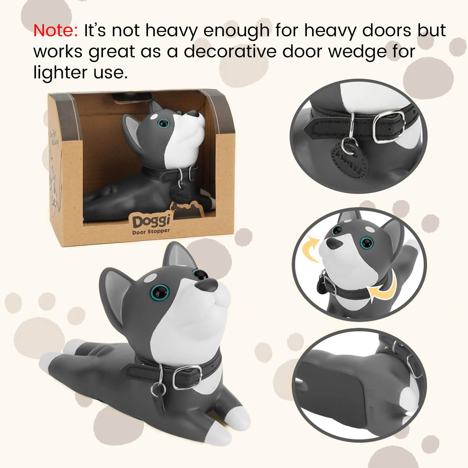 DomeStar Cute Dog Door Stopper, Shiba Inu Door Stop Decorative Animal Doorstop Wedge for Home and Office, Brown: Husky