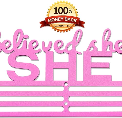 Miniatura 91 de Soporte de medallas deportivas para colgar medallas, estante de pared de 16 pulgadas de largo, premios, cinta, animación, gimnasia, fútbol, softbol