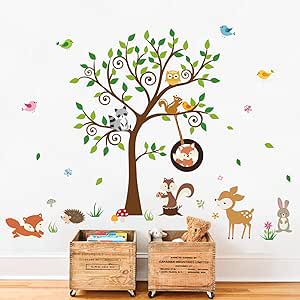 Decalmile Stickers Muraux Champignons Fée Autocollant Mural Forêt Elfe