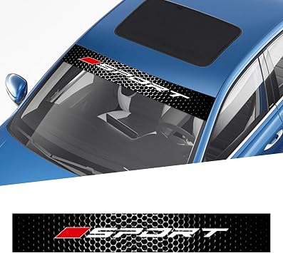QianBao Universal Sport Car Front Window Windshield Banner Vinyl Decal Front Rear Window Sun Strip Visor Decoration Sticker 51.1 x7.8Style B