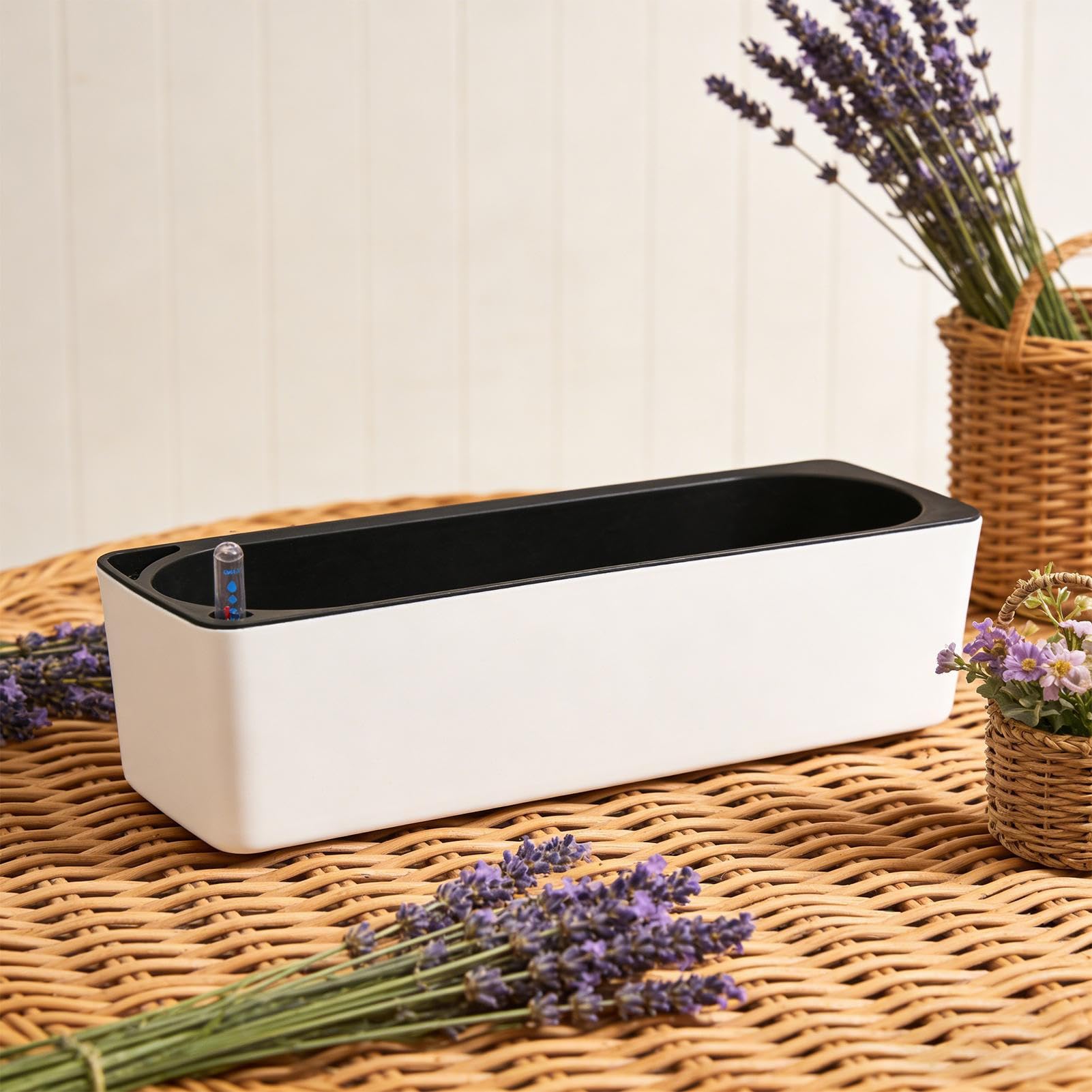 für Zimmerpflanzen – selbstbewässernder, atmungsaktiver Blumentopf, Blumentöpfe für Tisch, für Eingang, Wohnzimmer, Innen- und Außenbereich, Urlaub, Balkon, Fensterbank, Terrasse