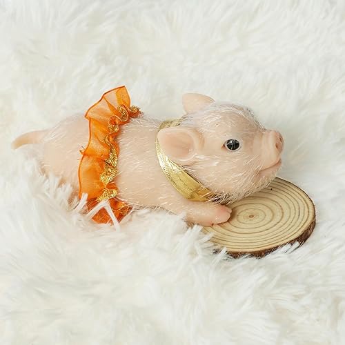 Miniatura 6 de Mini muñecas de silicona de 5 pulgadas, lindos mini juguetes de cerdito de silicona suave, mascotas realistas renacidas, regalos para niños, hija,