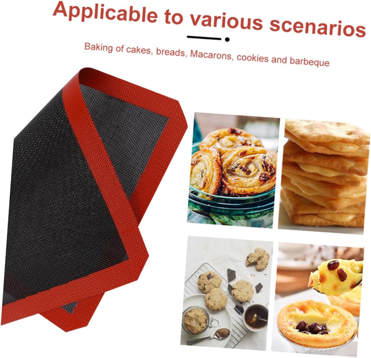 Breathable Non Stick Silicone Baking Mat Reusable Mesh Sheet for Even Heat Distribution for Pastry Bread and Candy Making