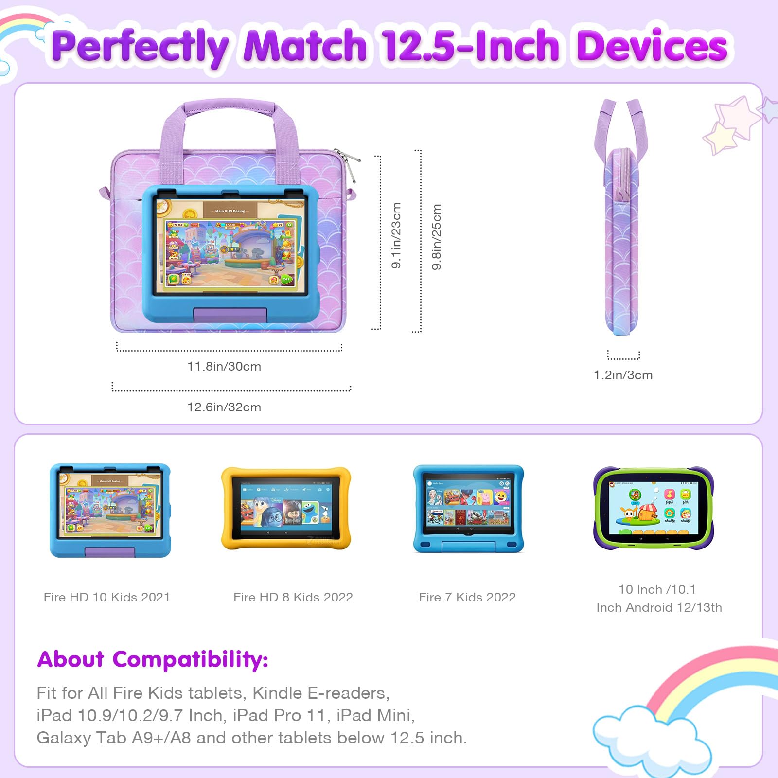 MoKo Custodia per Tablet di 10-12,5 Pollice Compatibile con Fire HD 10 13th/11th Gen