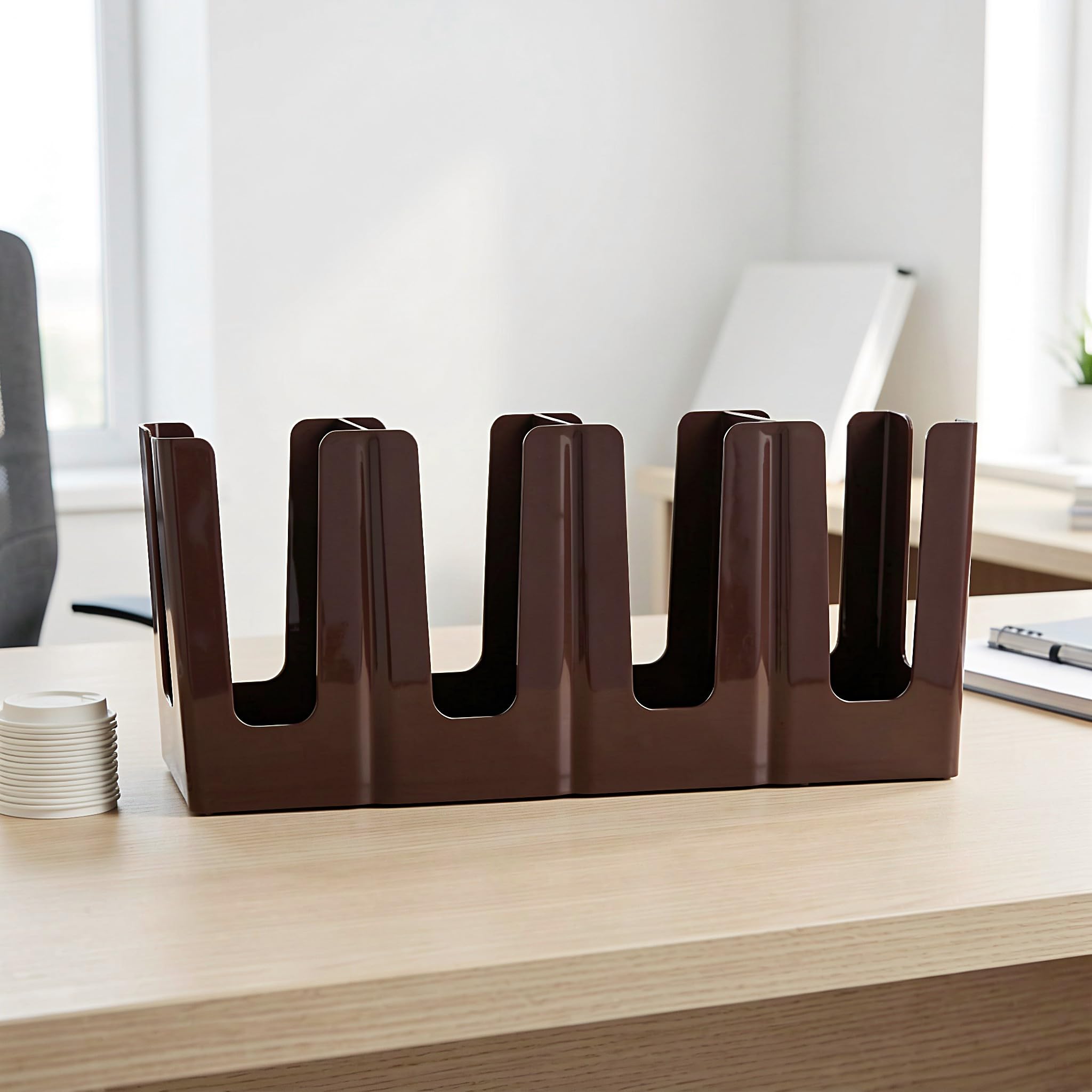 INOOMP Organizzatore di tazze da caffè, supporto da banco per tazze | Portabicchieri in carta/plastica, accessori per bevande, forniture per bar, 4 scomparti, organizer per bar