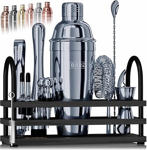 Miniatura 10 de BARE BARREL® Mixology Bartender Kit Bar Set | Juego de coctelera de 14 piezas | Herramientas de mezcla de Martini Barware para el hogar | 35 cobre,