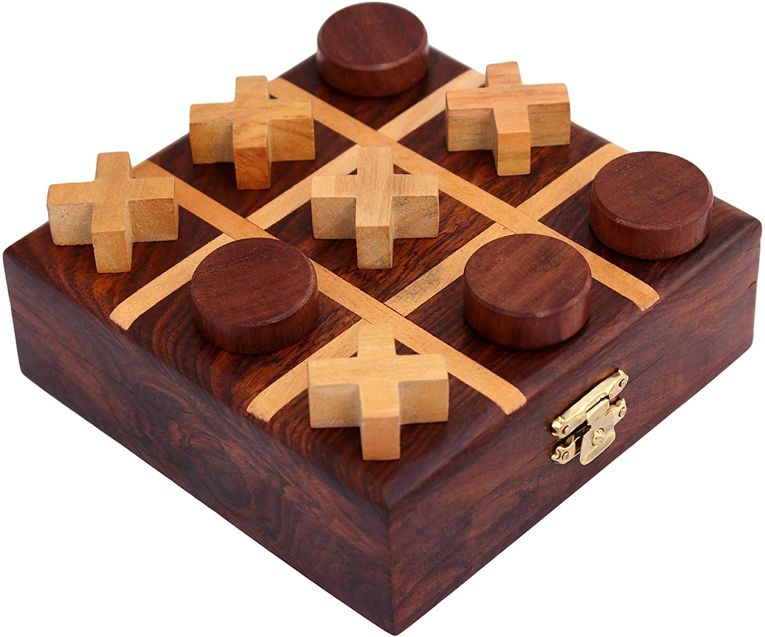 Zyntix Wooden Tie-Tac-Toe Box - Classic Kids Toys for Engaging Play - Durable Wooden Design, Perfect for Family Game Night, Educational and Fun - Ideal Gift Toys for Kids (B09HP27ZLW) Amazon Price History, Amazon Price Tracker