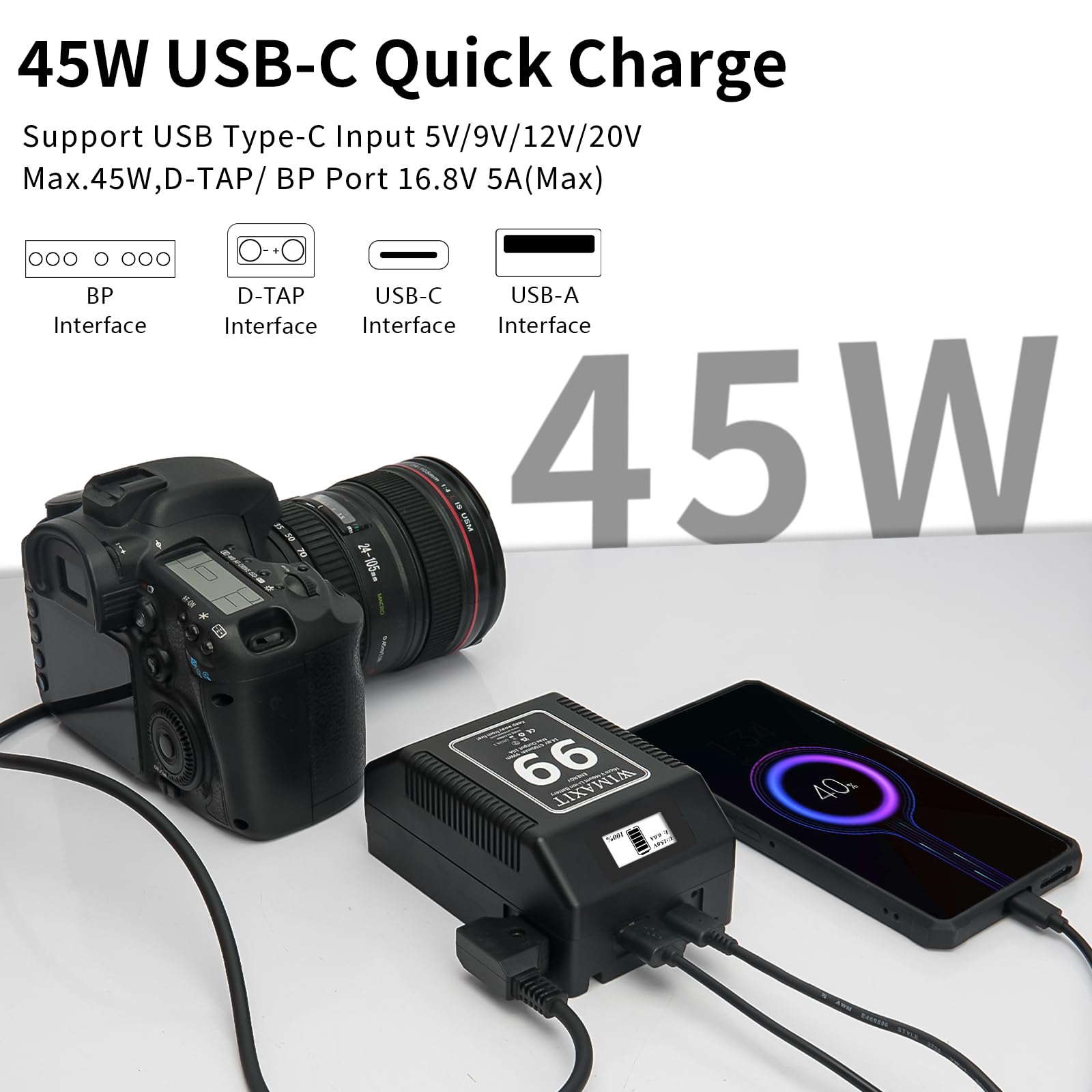Wikinu 95Wh 6600mAh V-Mount/V-Lock Battery Compatible with Sony Wikinu 95Wh 6600mAh V-Mount/V-Lock Battery Compatible with Sony