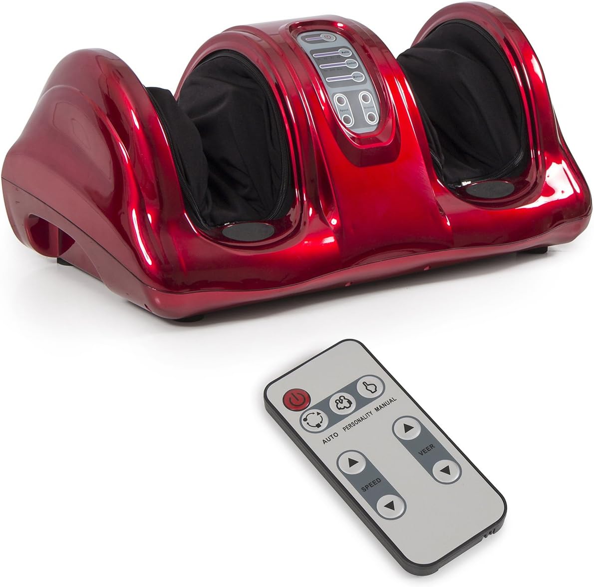 BELLAVIE© Shiatsu Kneading and Rolling Foot Leg Massager Calf Ankle with Remote, Burgundy