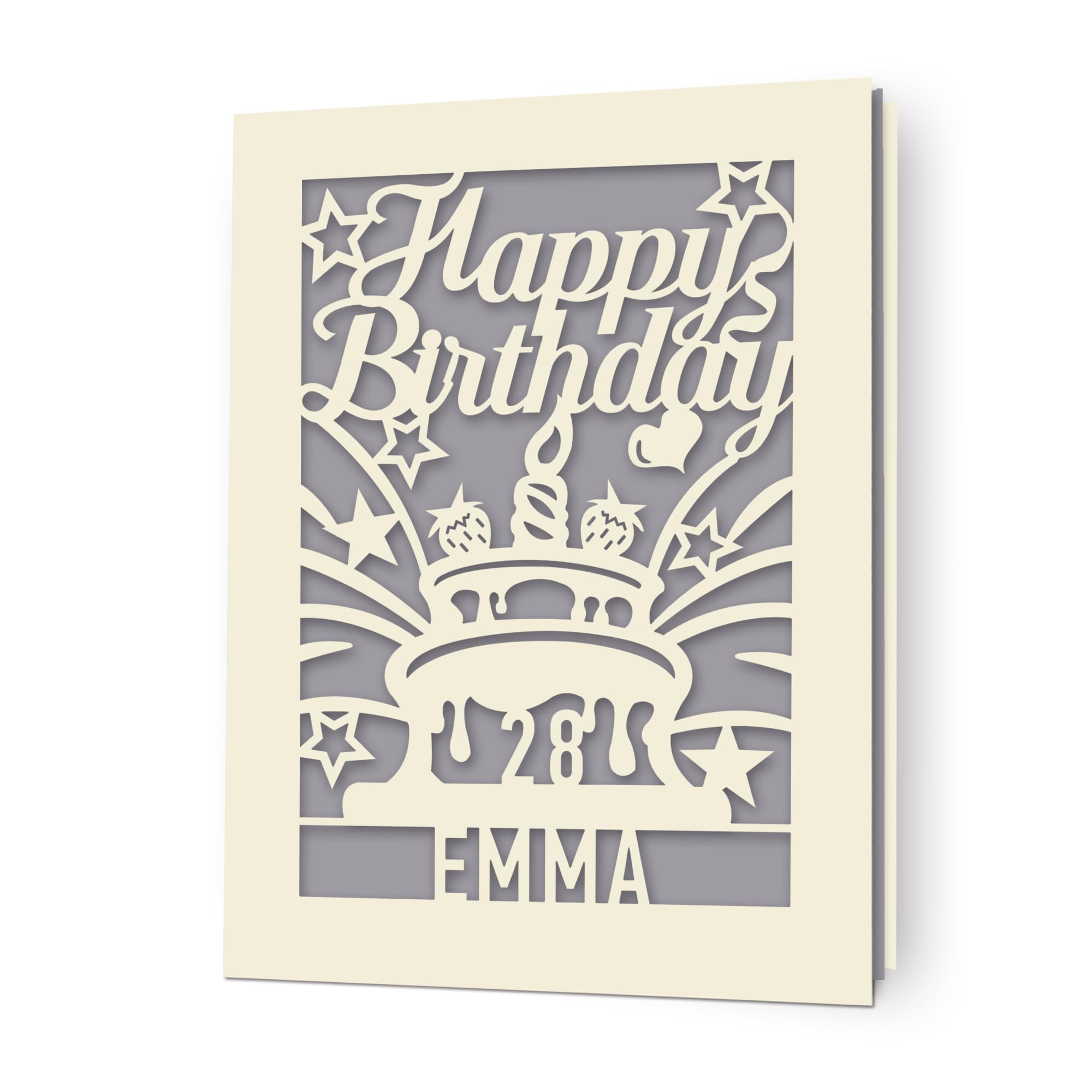 EDSG Personalized Birthday Cards Laser Paper Cut Birthday Greeting Cards with Envelope Happy Birthday Card for 13th 18th 21st 30th 40th 50th 60th (