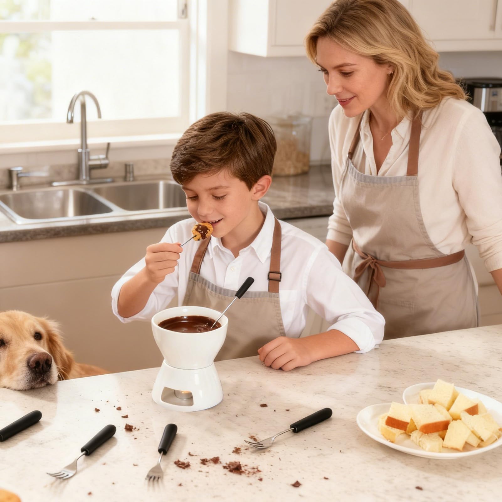Schokoladenfonduetasse mit handgefertigtem Keramik-Design, 400 ml, Käse-Schüssel, Heizbecher, tragbar und leicht, zum Abendessen, Dessert, Sauce, Käse, Süßigkeiten,