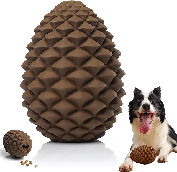 MITOCAPY Pine Cone Dog Chew Toys, Dog Puzzle Toys, Interactive Toys to Keep Them Busy, Treat Dispensing Pet Toys for Medium Large Size, Long Lasting Dogs Gifts