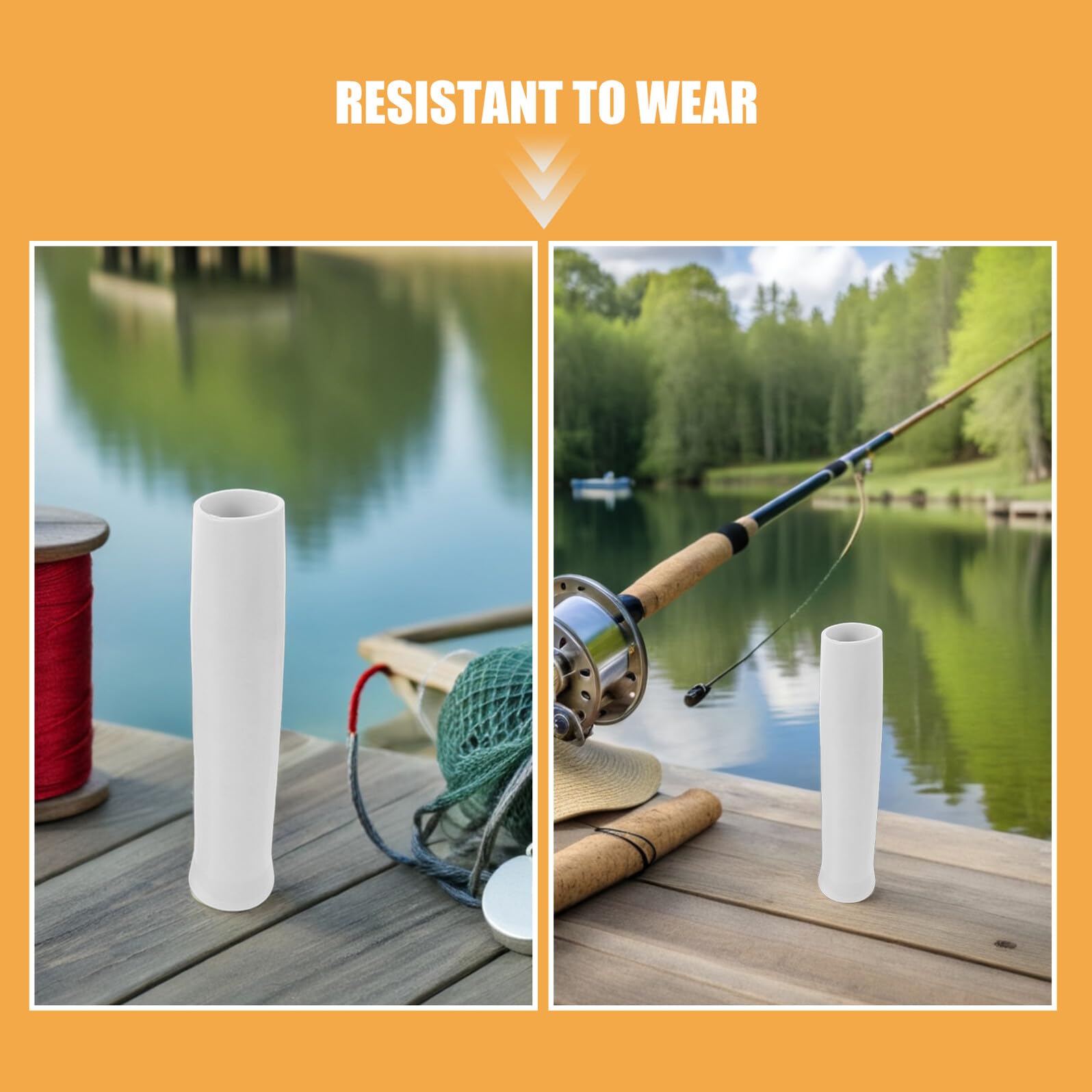 3 Pezzi Fodere Protettive per Canna da Pesca in Plastica Inserti Tubo per Supporto Canna Resistenti AI Raggi Uv per Barca Kayak Yacht e Ambienti Marini