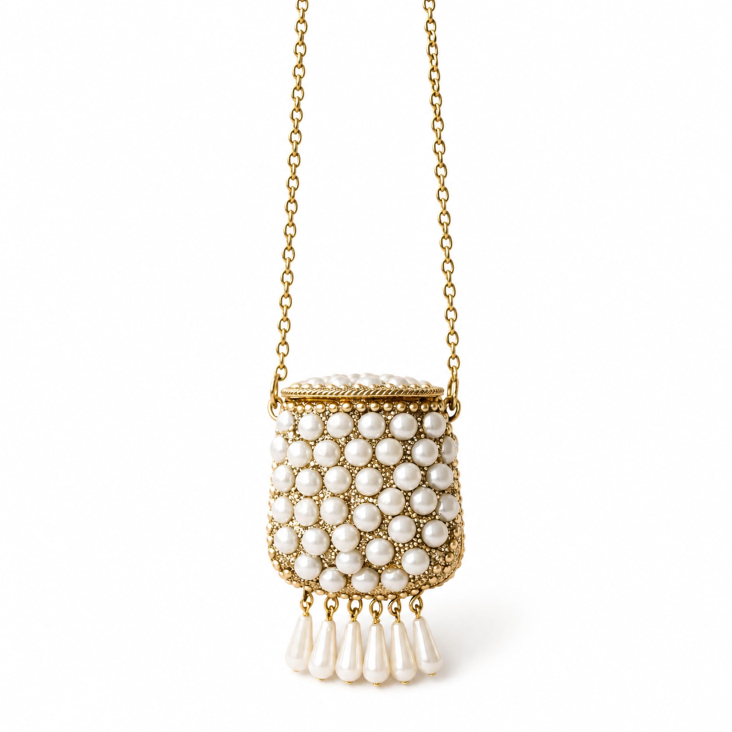 unfoldself Pearl Potli Style Mini Sling Bag | Embellished Beaded Party Clutch with Chain Strap | Ethnic Wedding & Festive Handbag for Women & Girls-picture-46