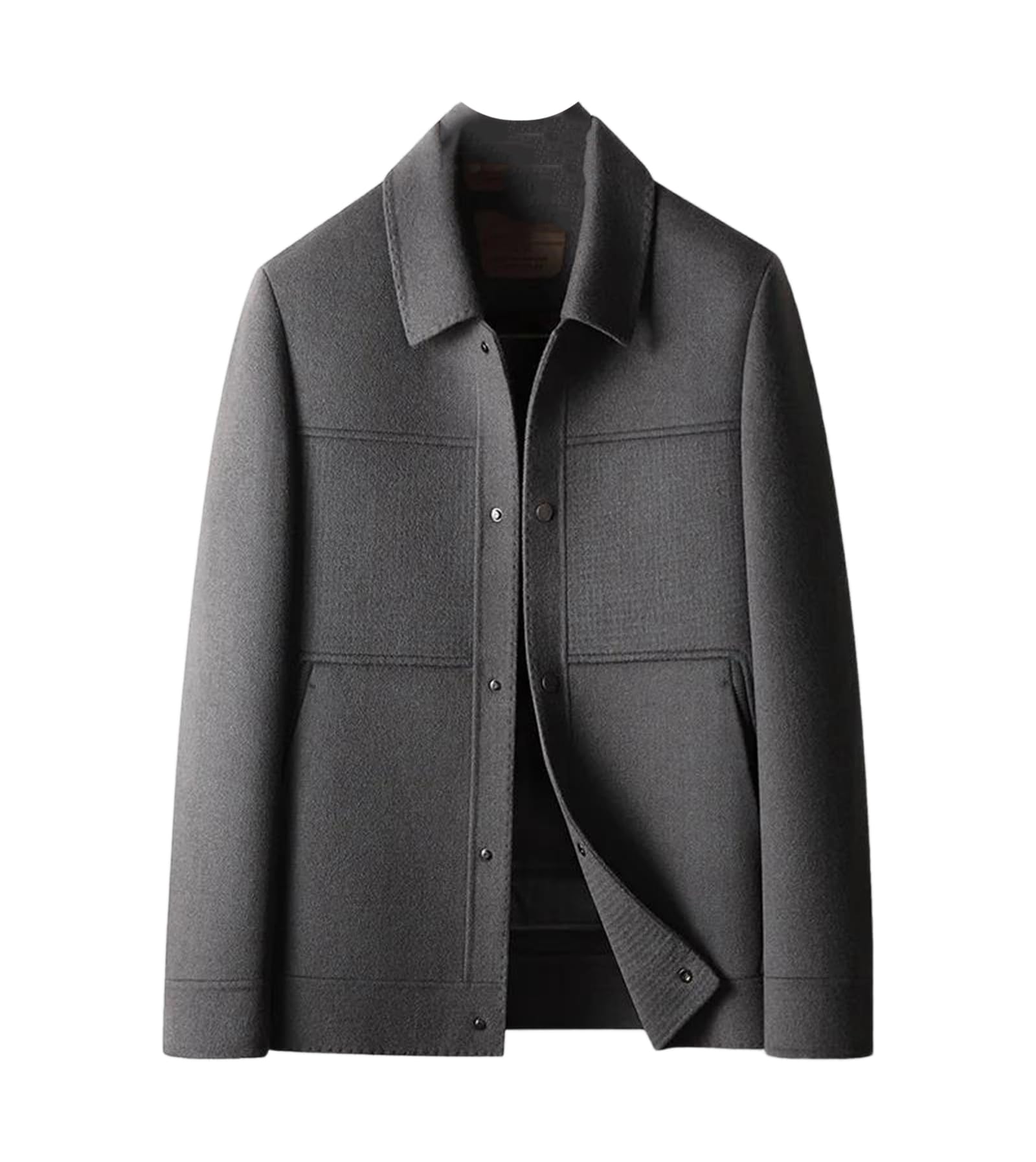 Manteau d'hiver en laine double face pour homme avec doublure duvet revers
