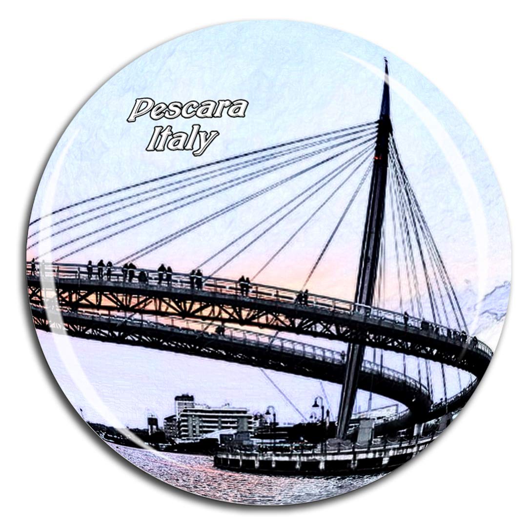 Weekino Italy Sea Bridge Pescara Fridge Magnet 3D Crystal Glass Tourist City Travel Souvenir Collection Gift Strong Refrigerator Sticker
