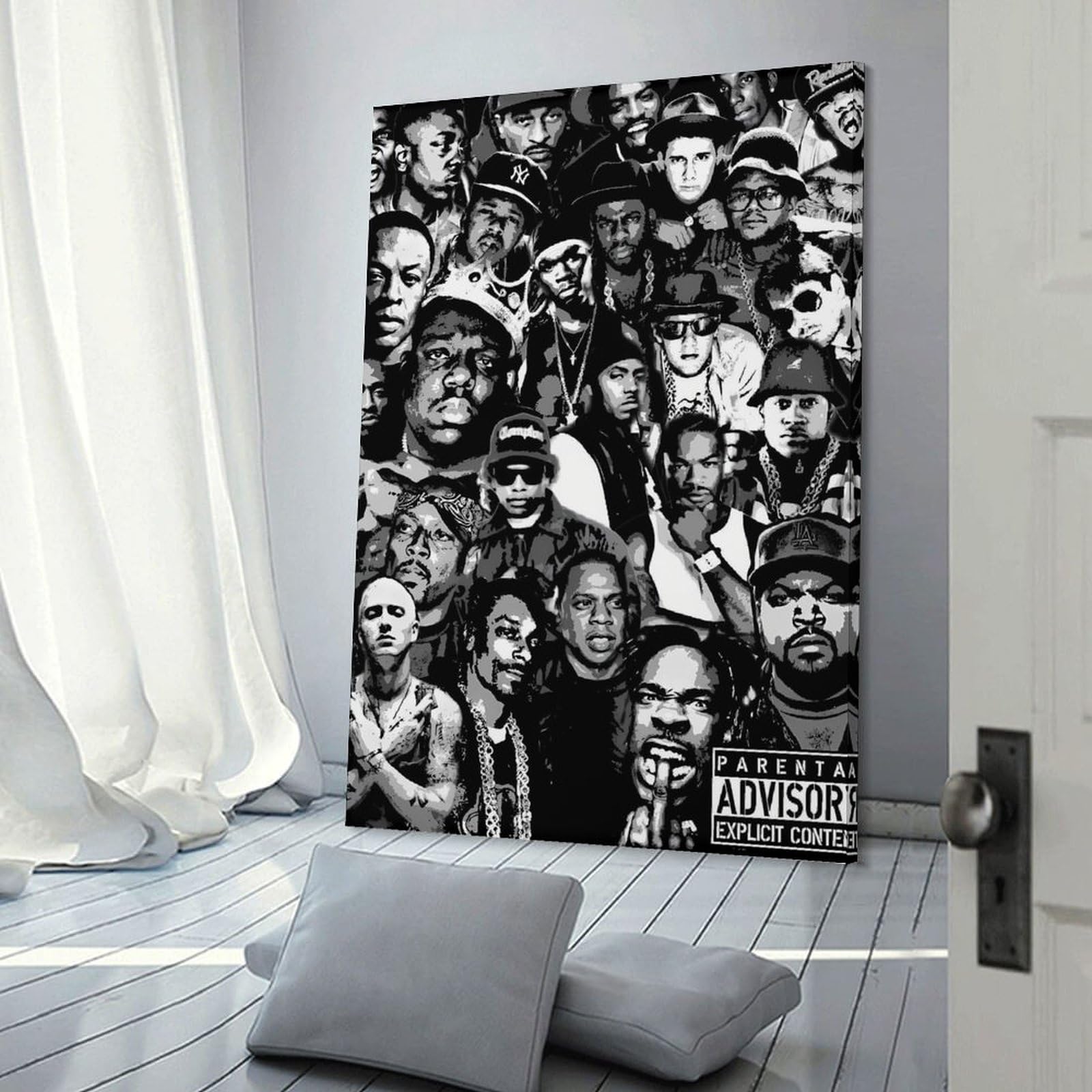 Poster su tela, motivo: cantante rap, hip hop, tutte le stelle, stampa artistica da parete, poster decorativo per la stanza, 40 x 60 cm, confezione da 8