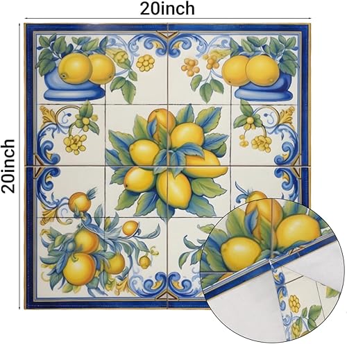 Miniatura 3 de Cloth Napkins Set of 6 Lemon Painted 20x20 Inch Cloth Napkins Fruits Washable Reusable Kitchen Dinner Napkins Table Decor for Wedding, Holiday