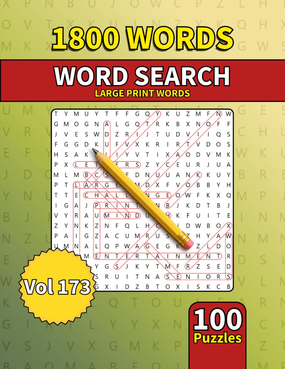 Large Print Word Search Book for Adults: 1800 Words - 100 Puzzles - Varied Themes - Perfect for Adults, Seniors & Teens - Vol 173