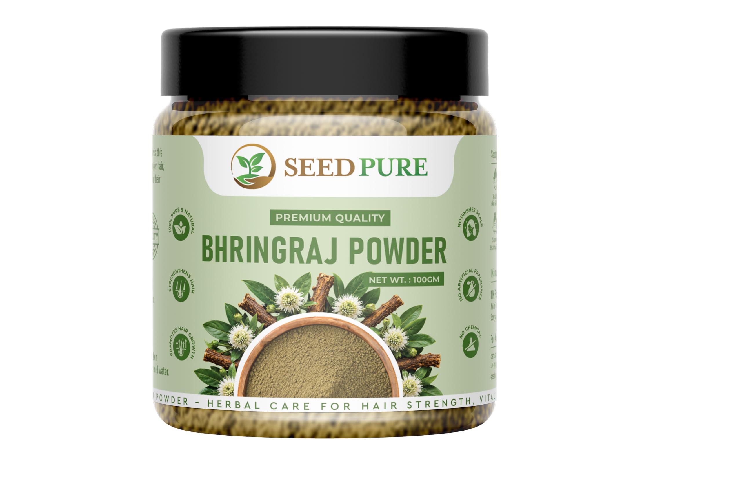 Bhringraj Powder for Hair Growth & Hair Fall Control - Pure False Daisy Leaf Hair Pack -200g-image-20