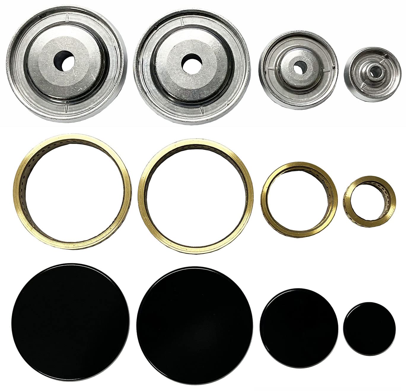 Lofra - Kit 4 bruciatori completi di anelli e piattelli spartifiamma per cucina piano cottura 4 fuochi - Made in Italy - LO02
