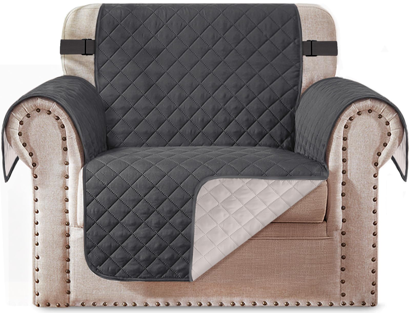 Funda reclinable reversible HOMERILLA gris mediana