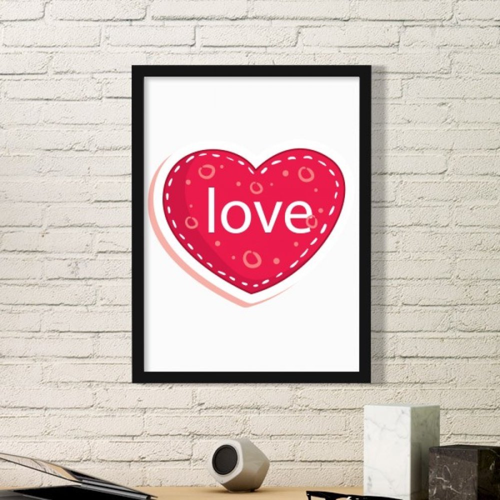 Art prints peintures accueil stick avec cadre noir et motif coeur rose graphique