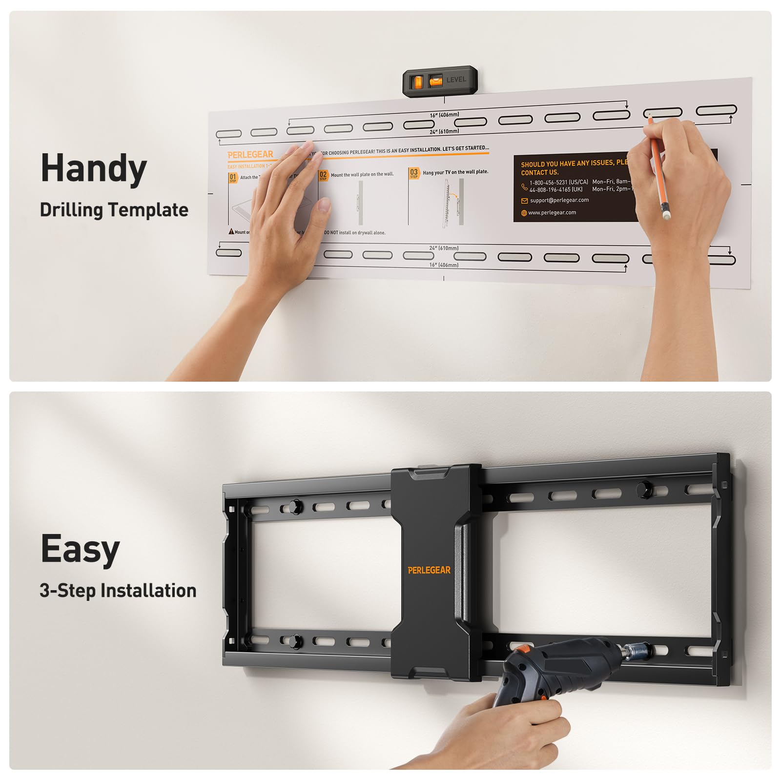 Perlegear Soporte de pared para TV