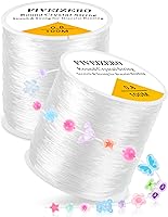 Vista 11 de 6 Rollos FIVEIZERO Cordón Elástico para Pulseras, 0.4mm, 0.5mm, 0.6mm, 0.7mm, 0.8mm, 1mm Hilo Elástico Transparente de Cristal para Pulseras