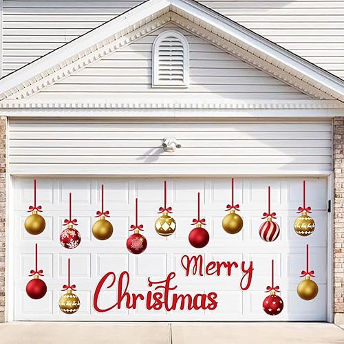 Vista 108 de 90shine 32 imanes navideños para decoración de puerta de garaje, bola de Navidad, refrigerador y cocina (rojo, verde, dorado)