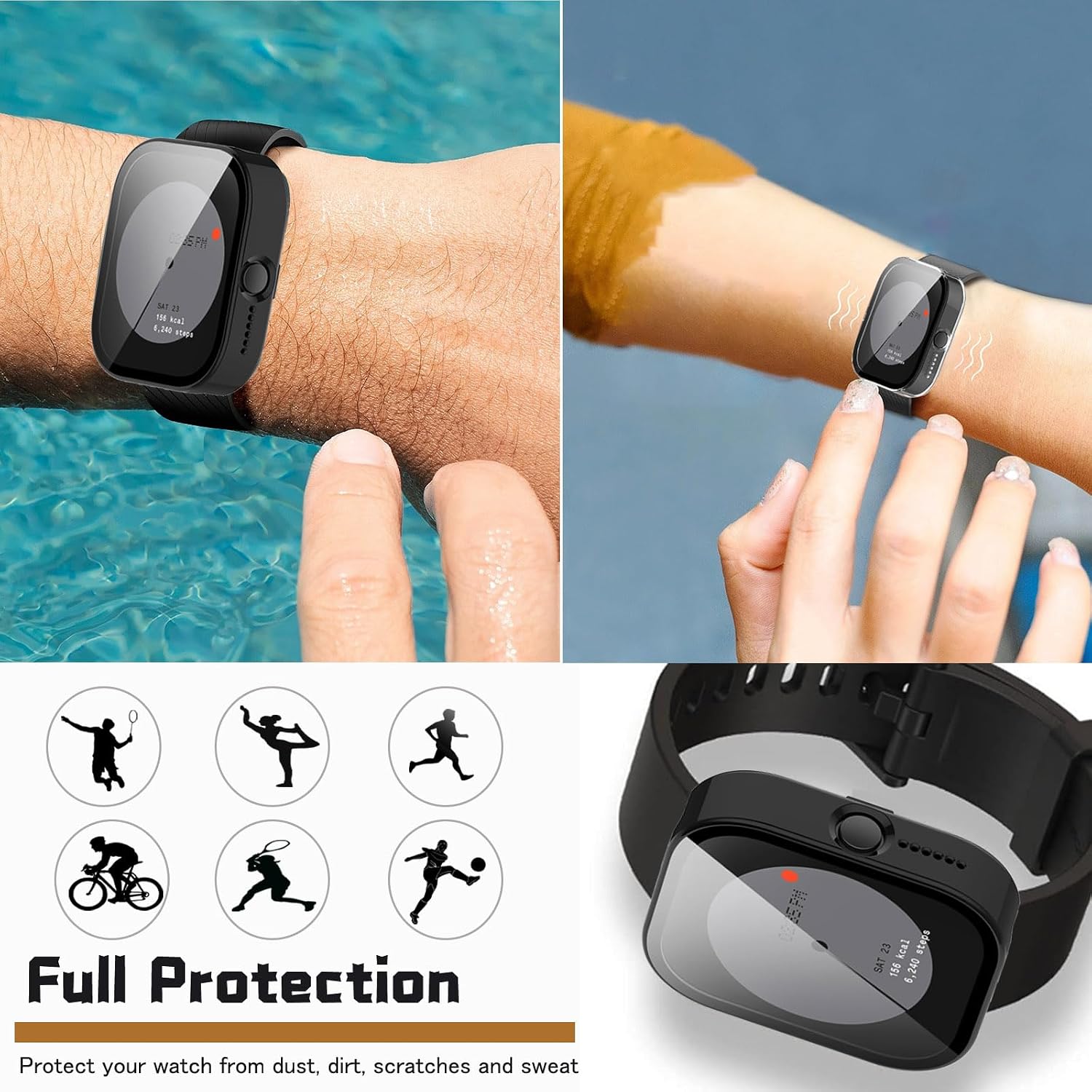 [4-Pack] Screen Protector Case Compitible with CMF BY NOTHING Watch Pro Smart Watch, Ultra-Thin Scratch Resistant Cover with Tempered Glass for Women Men image 5