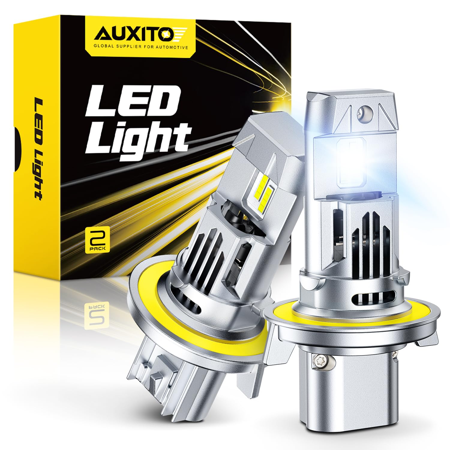 AUXITO H13 Bulbs, 40000LM 9008 LED Super Bright, 900% Light Bulbs, Plug N Play, Long Lifespan, 2PCS