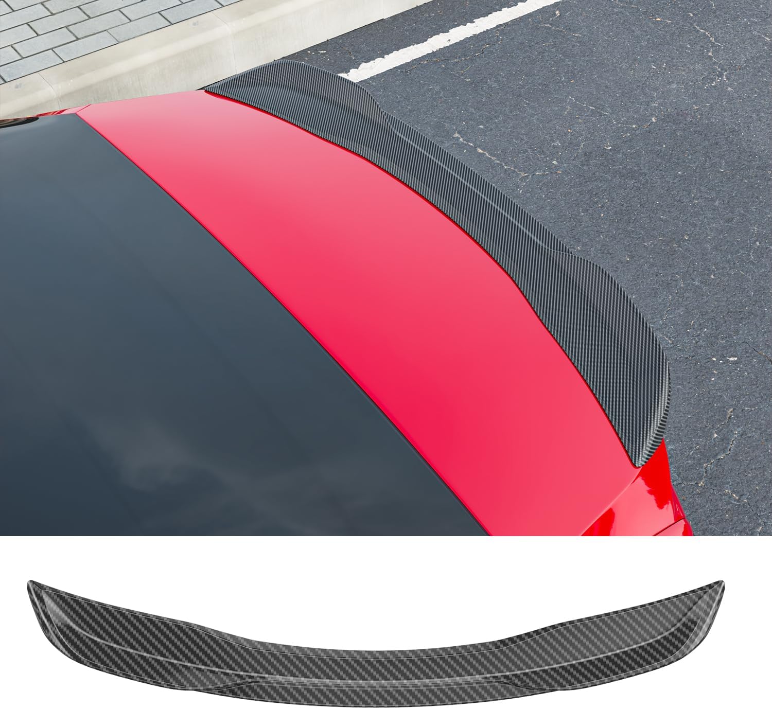 Xipoo Rear Spoiler Compatible with 2025 2026 Toyota Camry Spoiler ABS Trunk Wing Glossy Carbon Fiber Trunk Lip Replacement for 2025 2026 Toyota Camry Accessories