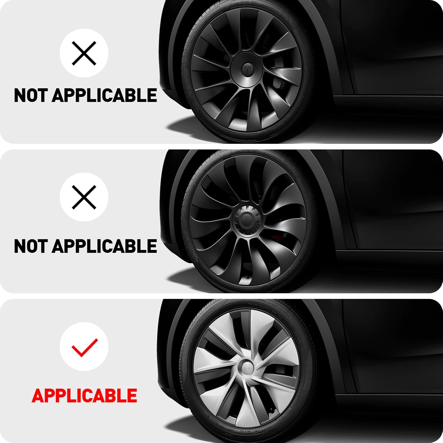 YONZEE Wheel Cover for Tesla Model Y, 19 Inch ABS Kuwait Ubuy