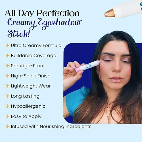 Miniatura 2 de M2U NYC Lápiz de sombra de ojos, barra de sombra de ojos, lápiz de sombra de ojos en crema brillante, iluminador de ojos, maquillaje profesional y