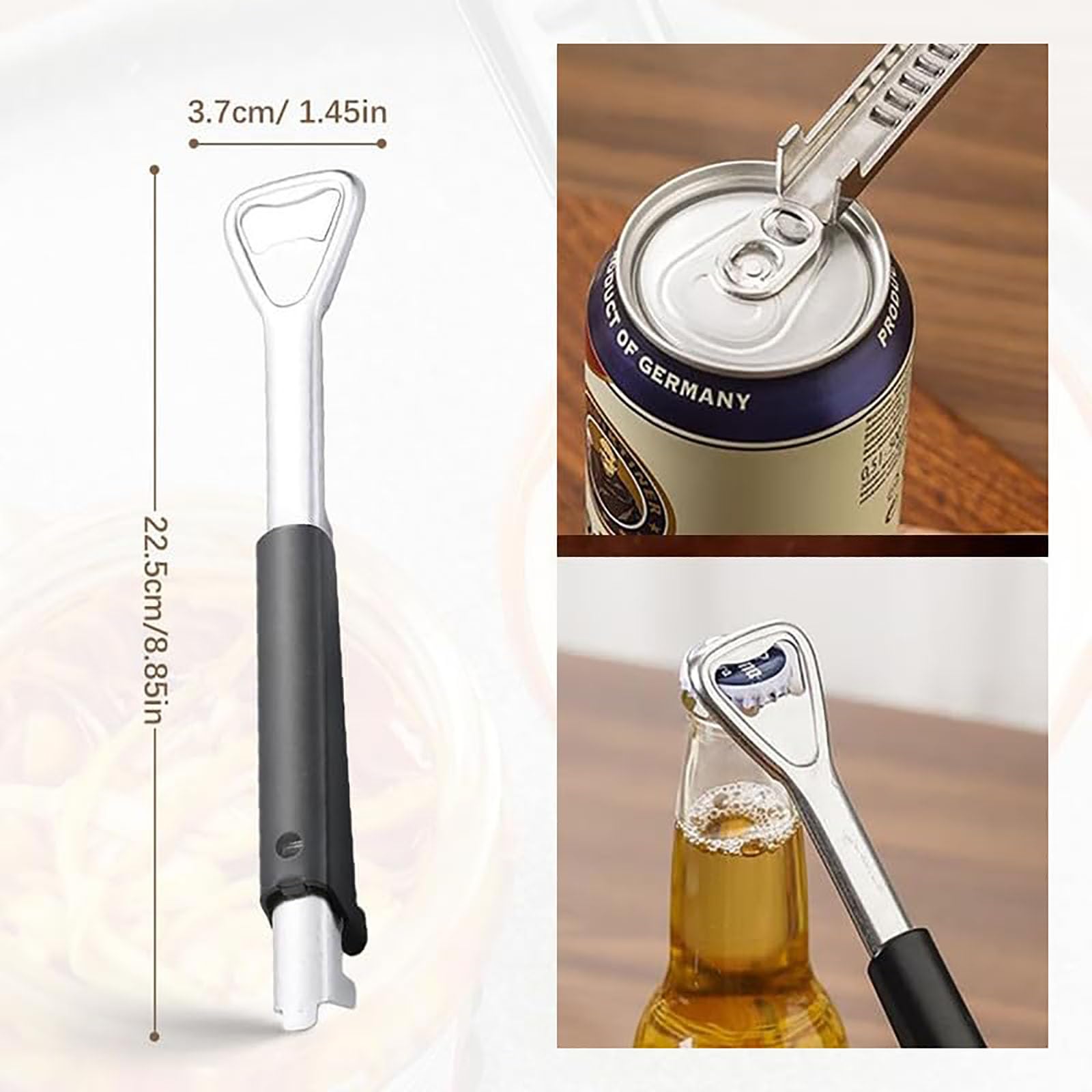 Abridor de tarros ajustable para manos débiles, abridor de tarros ajustable 2 en 1, abridor de latas multifunción, abridor manual de tapa y abridor de botellas para utensilios de cocina en el hogar (2