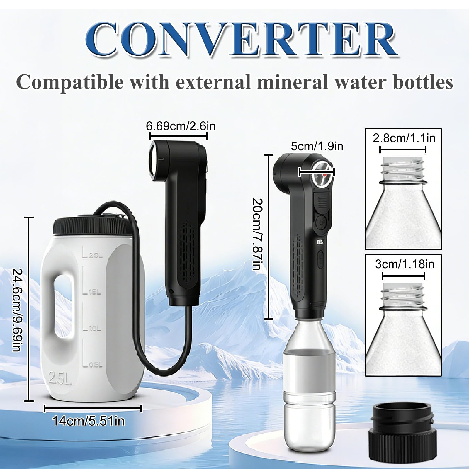 Bidet Portatile Post Parto da Viaggio Ricaricabile,Doccia Portatile Elettrico Spray Colonnare E Doccia,60-100 Min,2.5L Peri Bottle Post Partum per Perineali Emorroidi Anziani Bambino Campeggio