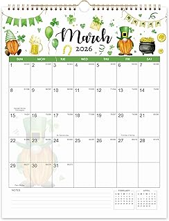 2026 Calendar - 2026 Wall Calendar, January - December, 11.49'' x 14.56'', Vertical Wall Calendars with Julian Dates, Hanging Hole, Thick Paper