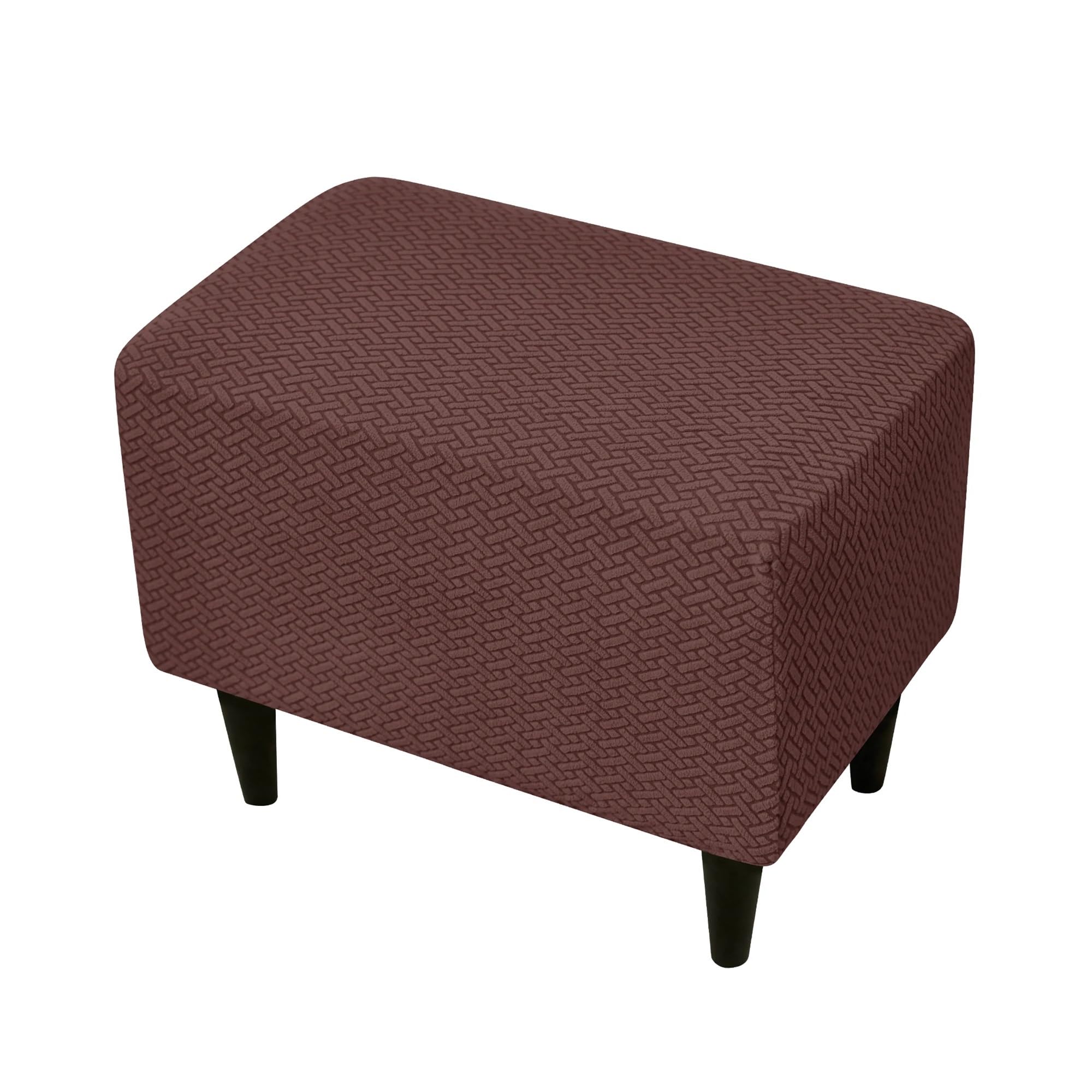 GCYEIDMA Wing Chair Slipcover Stretch Wingback Chair Covers Jacquard Armchair Slipcovers Wing Cover with Seat Cushion Case Sofa for Living Room(B5 Stool Cover)