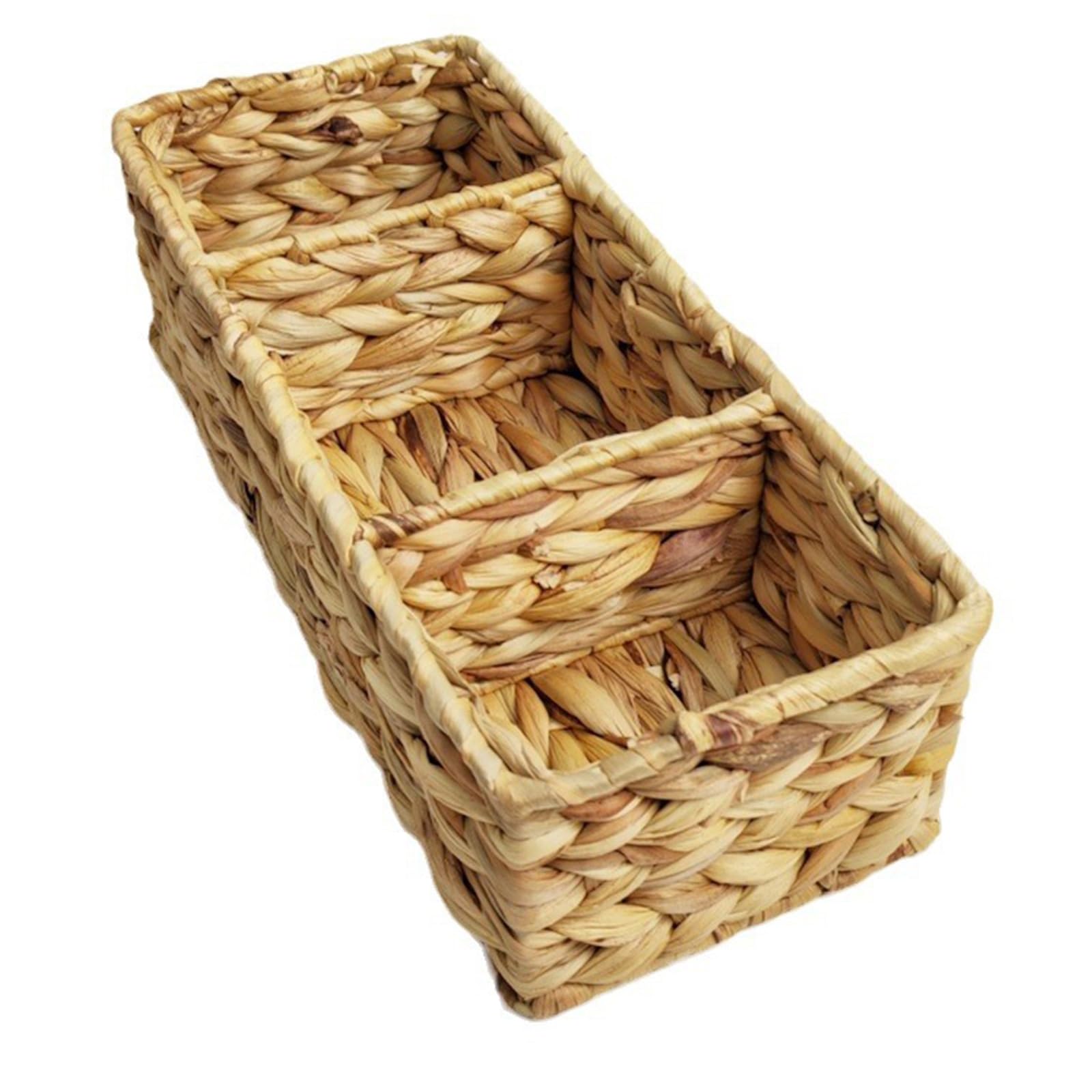 Nucelit Handwoven Straw Storage Basket with Multiple Compartments for Home Organization 36.5X15.5X11CM Kitchen Countertop
