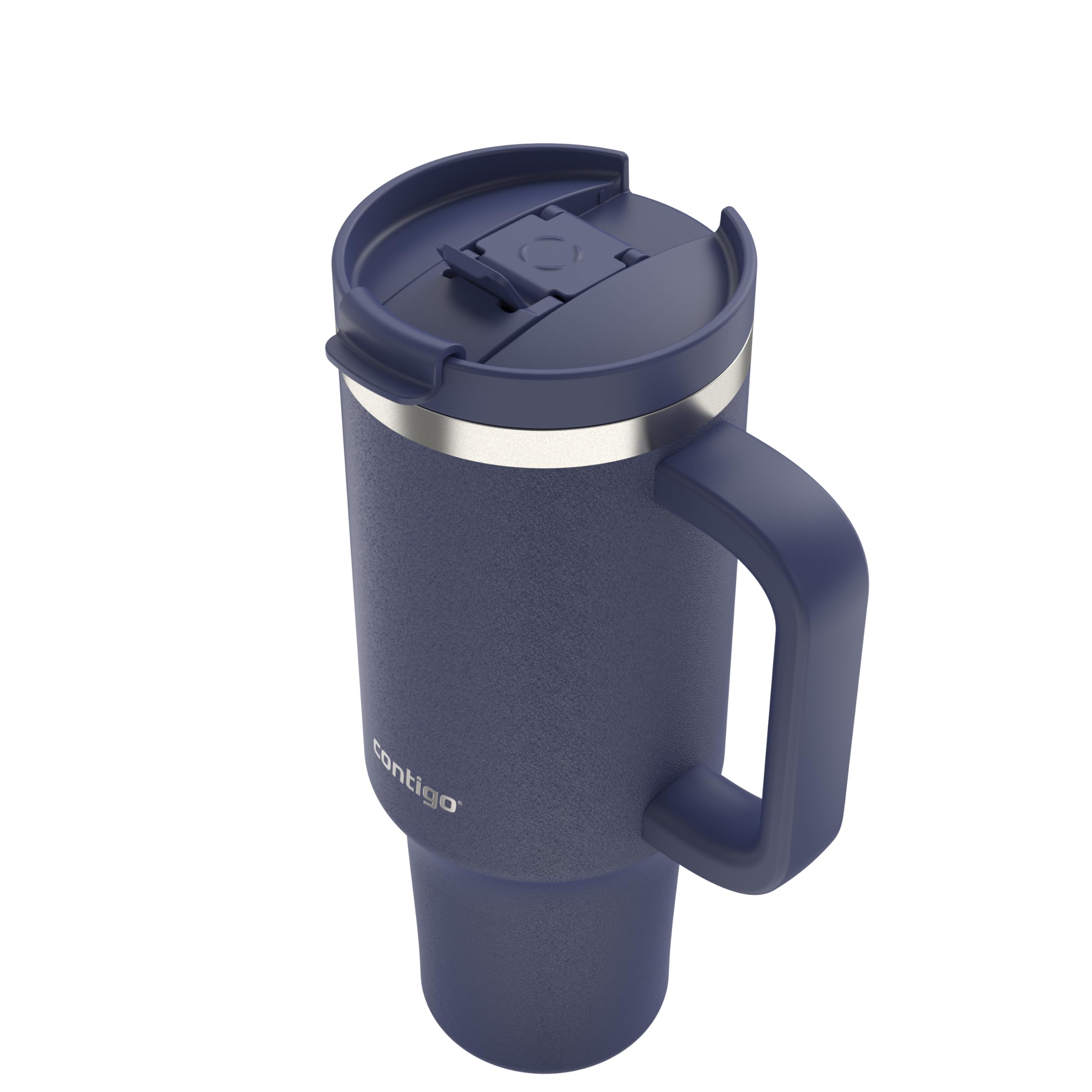 Contigo THERMALOCK Tumbler Trinkhalmbecher 1200 ml mit Gravur Henkel und Strohhalm | Isolierte Thermo-Trinkflasche aus Edelstahl mit Deckel | Kühlt 29 Stunden | BPA-frei (Indigo)