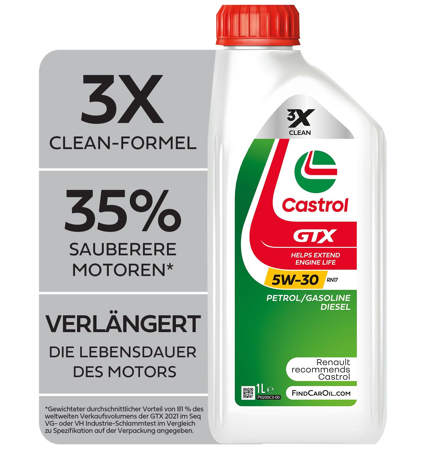 Castrol GTX 5W-30 RN17 Motoröl, 1L