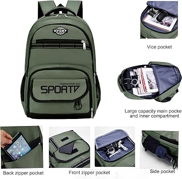 laptop backpack-Travel Backpack with Spacious Bag for Weekend Trips,Hiking,Camping,Daypack for Flight,bookbag,Work Backpack,university(khaki)