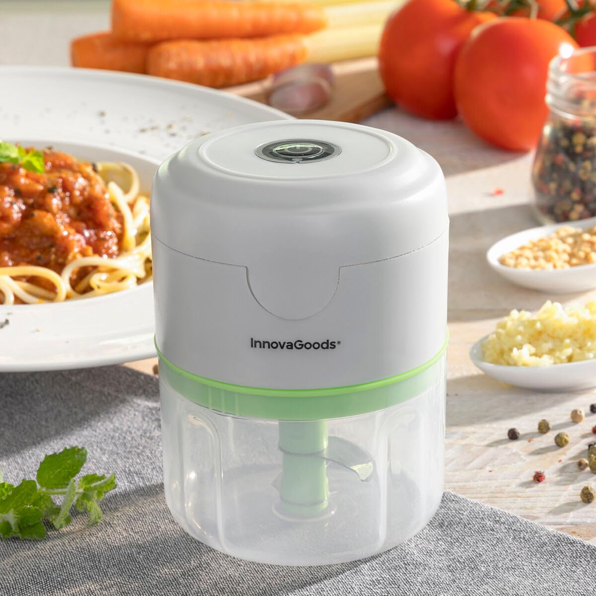 InnovaGoods® Echoppie, mini tritatutto portatile, portatile, pratico e versatile, ideale per tritare frutta, verdura, frutta secca, 3 lame in acciaio inox, capacità 150 ml, 45 W di potenza