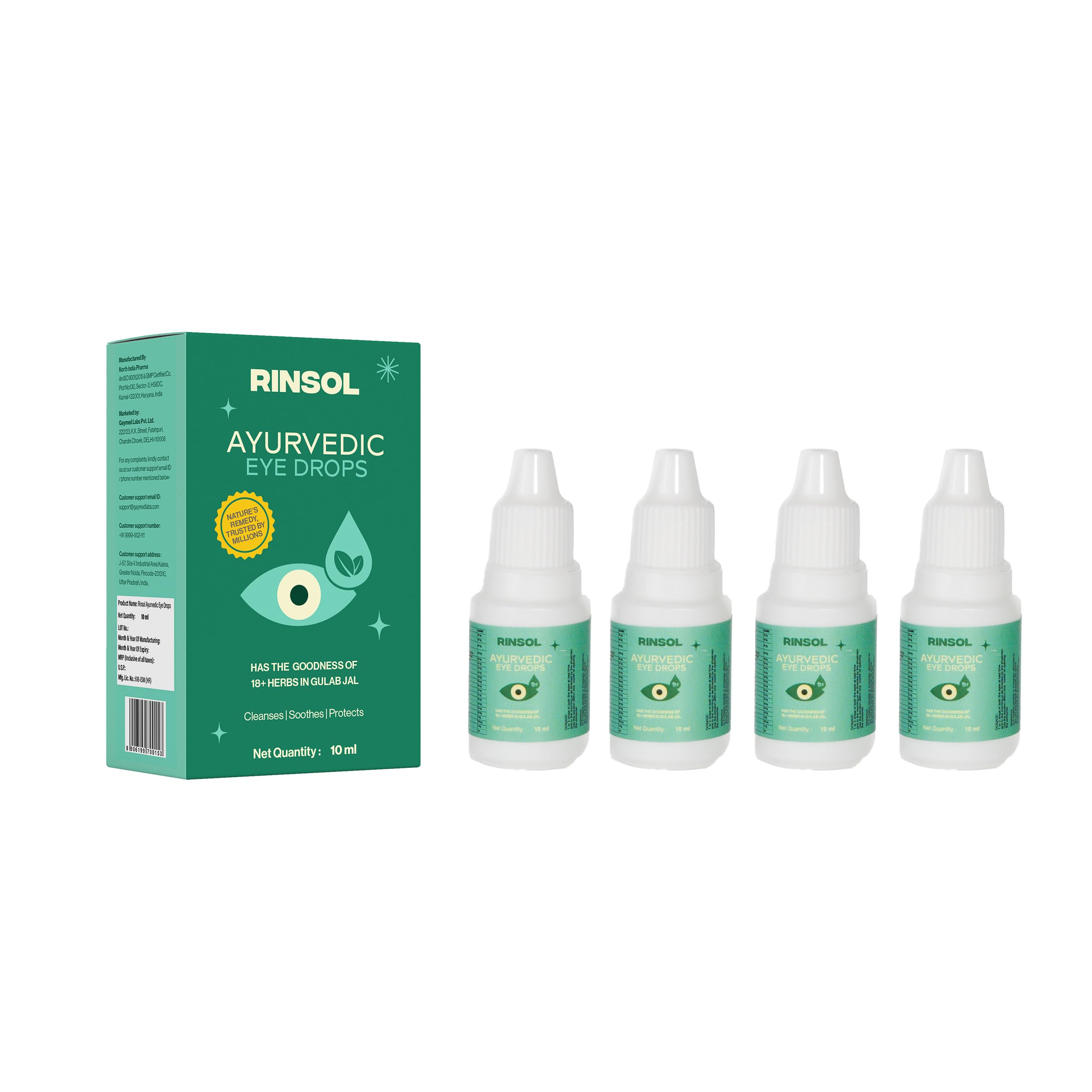 Ayurvedic Herbal Eyedrops (10ml) - Relieves Dryness, Redness & Itching, Enhances Vision Comfort - with Rosewater and 18+ Herbs for Eye Care — Amazon image 9