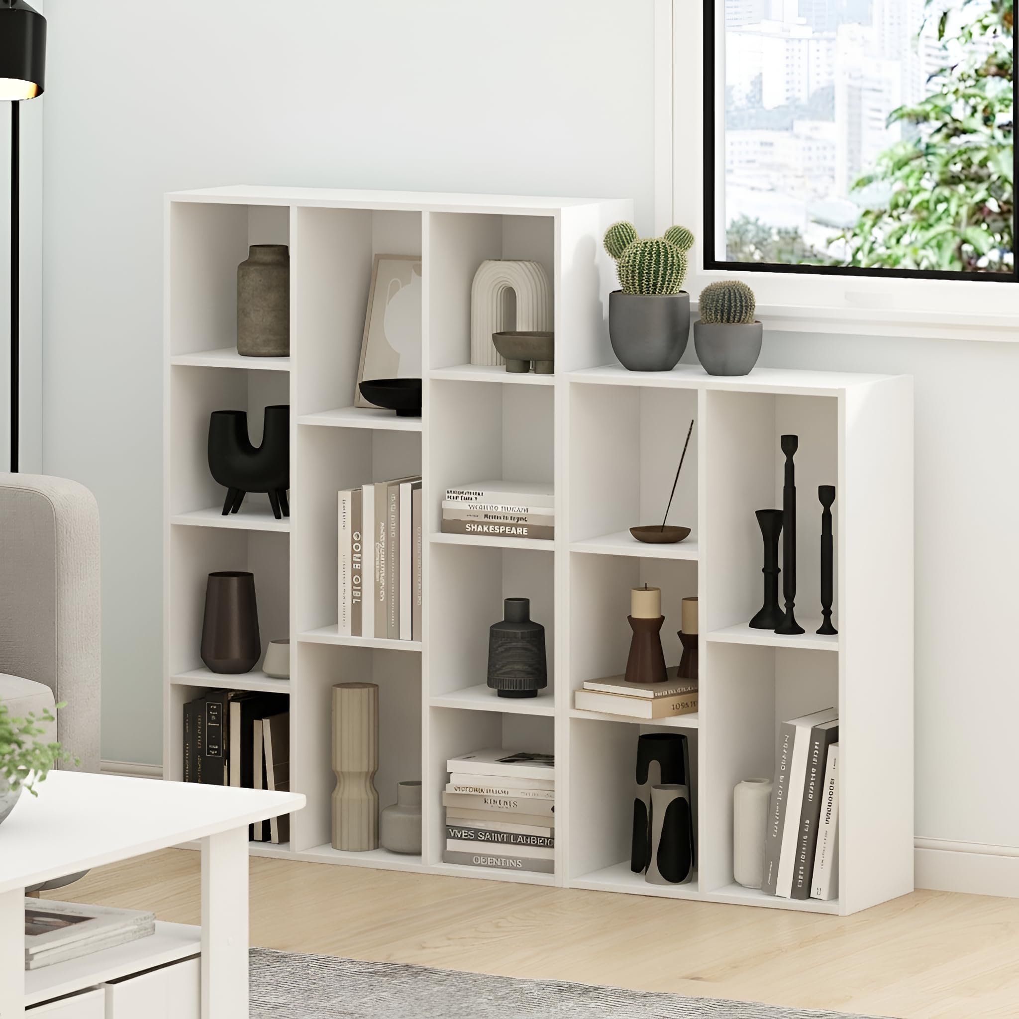 Furinno 11 Cube Bibliothèque Réversible Ouverte, Blanc, One Size
