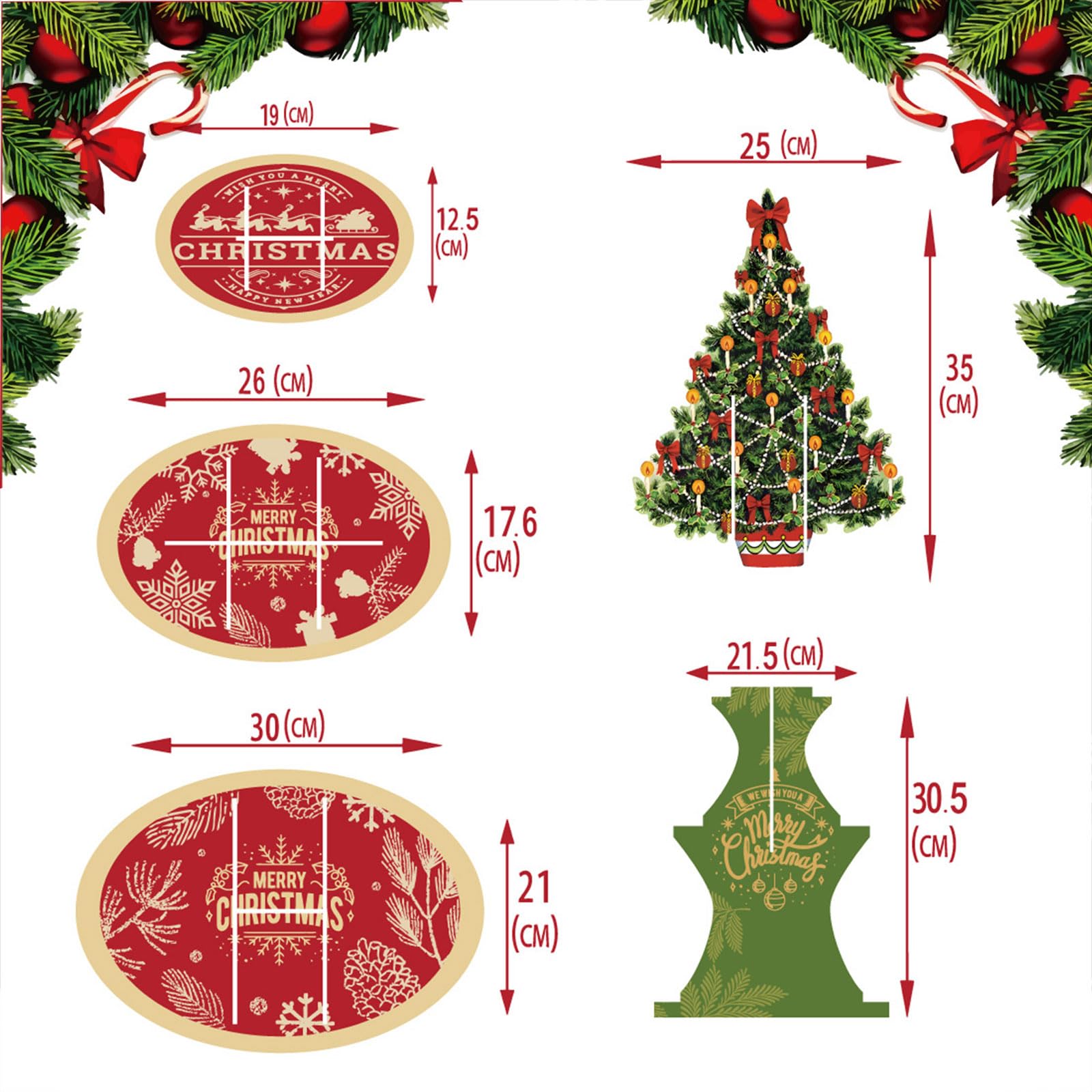 Alzata per Cupcake di Natale, Supporto per Cupcake di Natale, Alzata per Torte in Cartone, 3 livelli Supporto per Cupcake di Natale con Albero di Natale, Decorazione per Torte di Natale