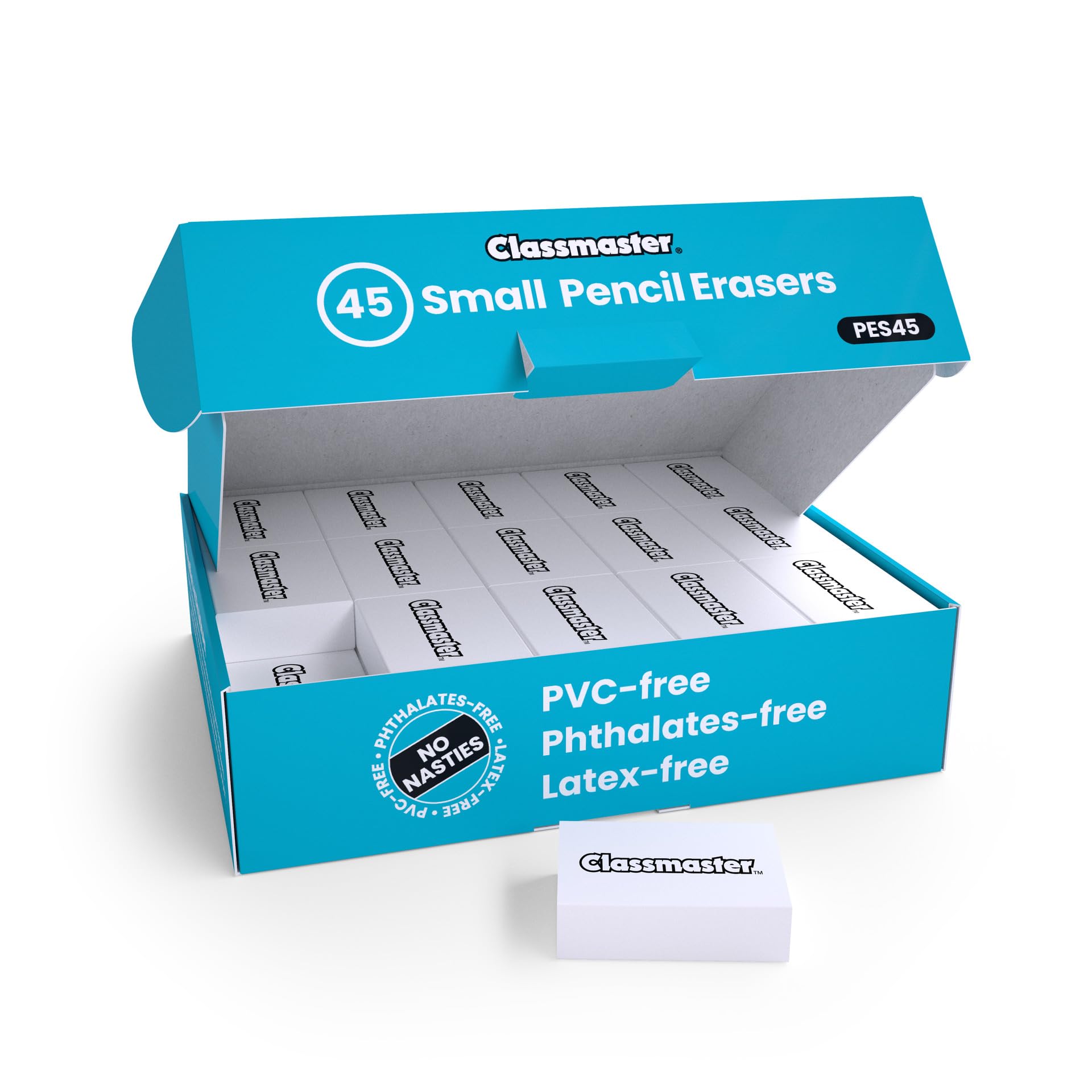 Classmaster 45 Small Plastic Erasers NEW & SEALED Classroom - Free P&P