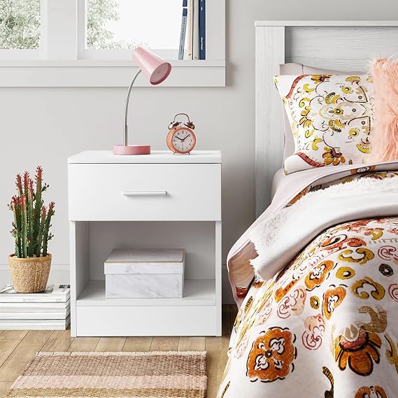Bedside Table,Sofa Table with Metal Handles,Wooden Bedroom Bedside Cabinet Furniture,Nightstand for Bedroom, Living Room